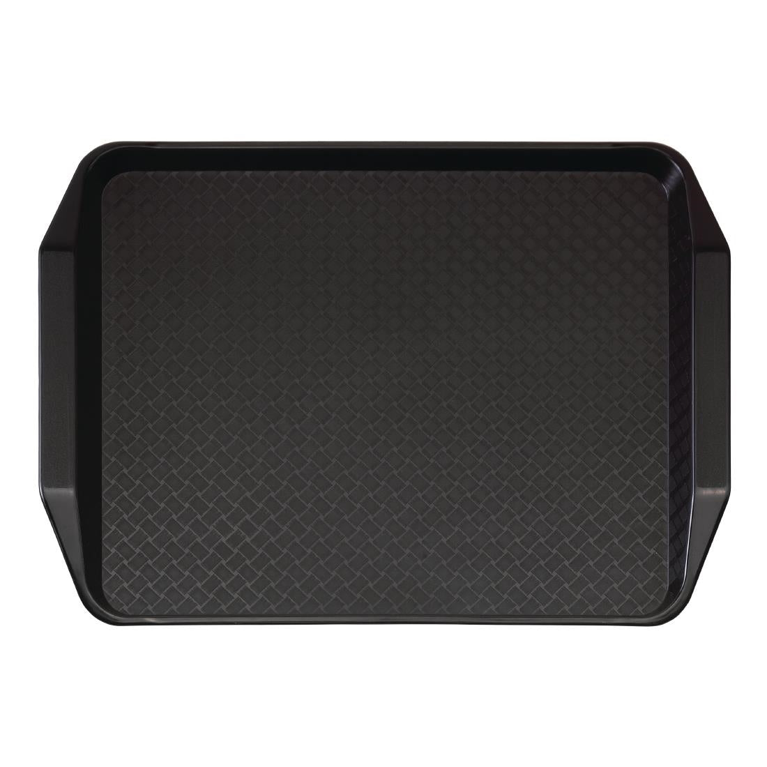 Cambro polypropyleen fastfood dienblad met handvatten zwart 43x30cm