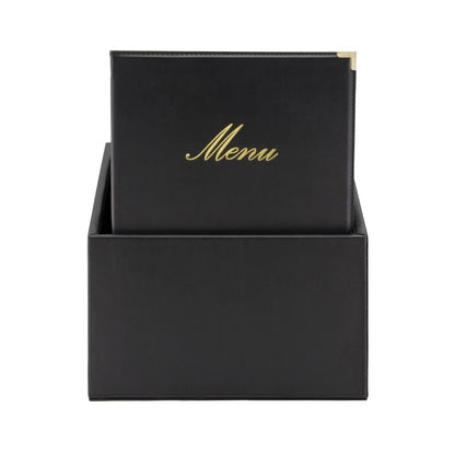 Securit Classic lederstijl 20 sets 4x A4 menukaarten in 1 doos (1 dubbele inleg inbegrepen)