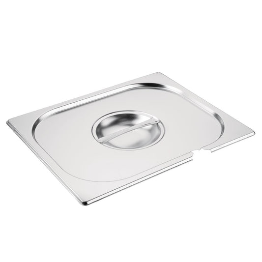 Vogue RVS deksel met lepeluitsparing GN 1/2