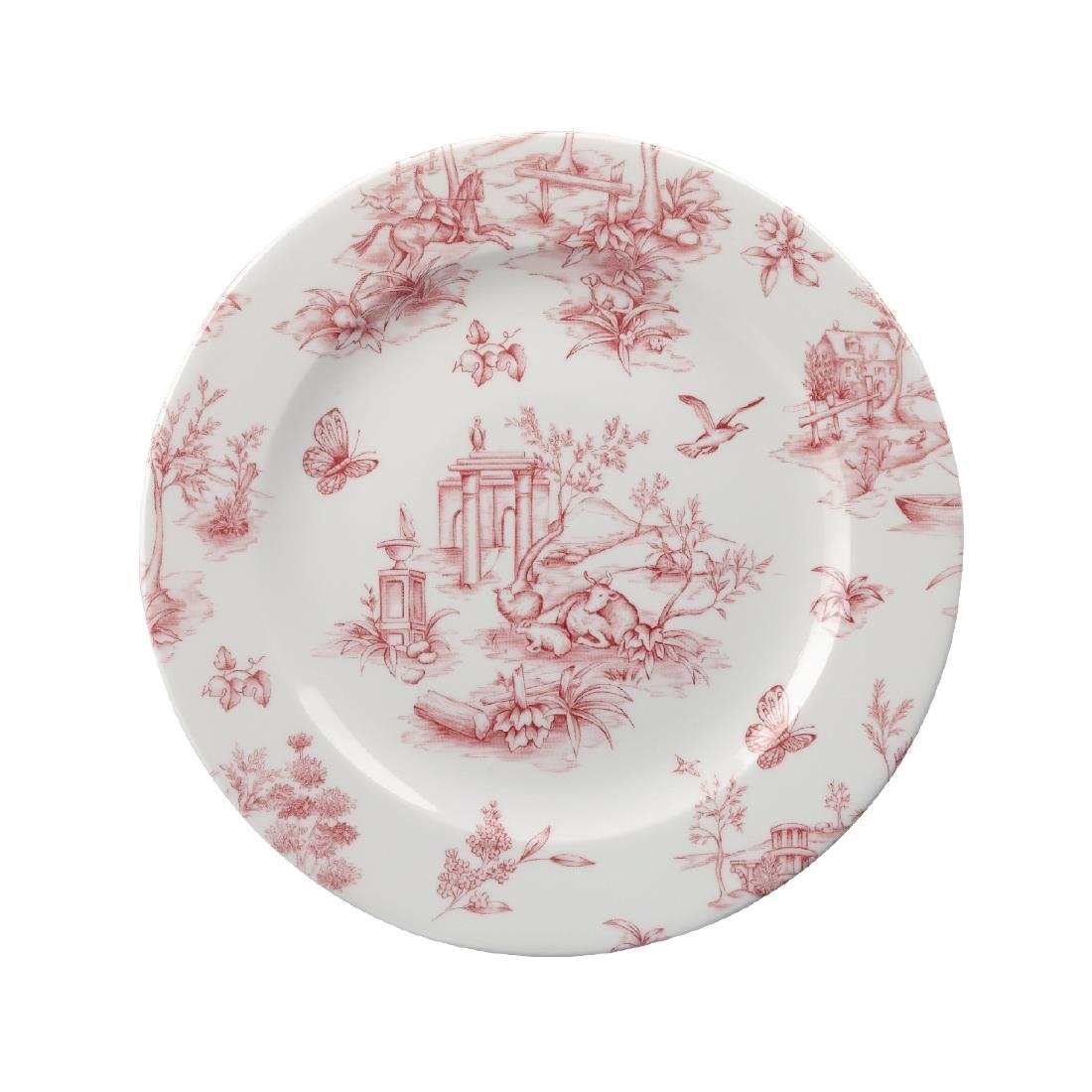 Churchill Toile Cranberry Bord 20.3cm (pak van 6)