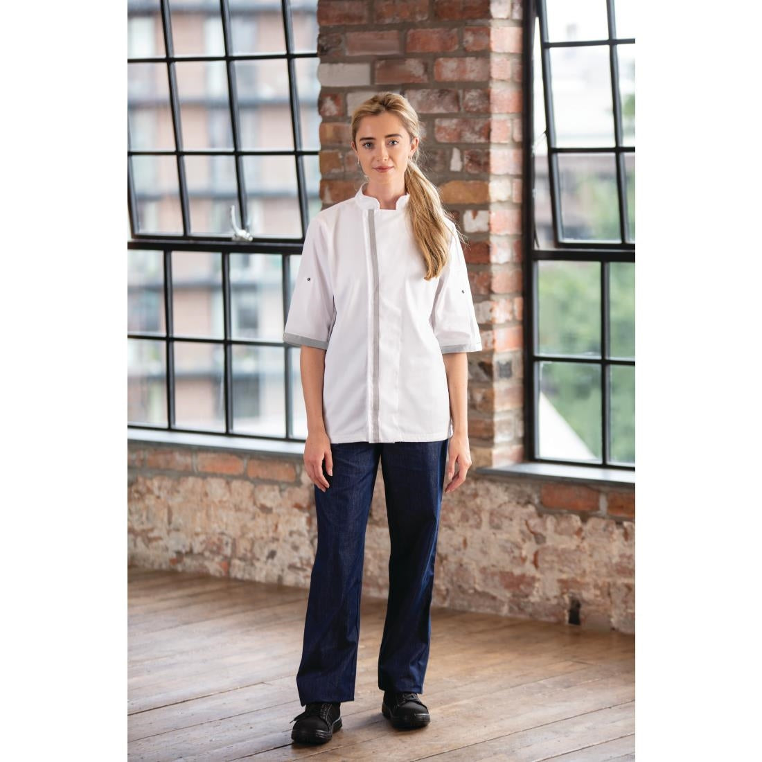 Southside unisex koksbuis korte mouw wit M