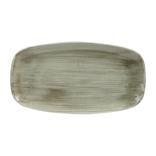 Churchill Stonecast Patina Burnished Green Chefs Ovaal Bord 35.2 x 18.7cm (pak van 6)