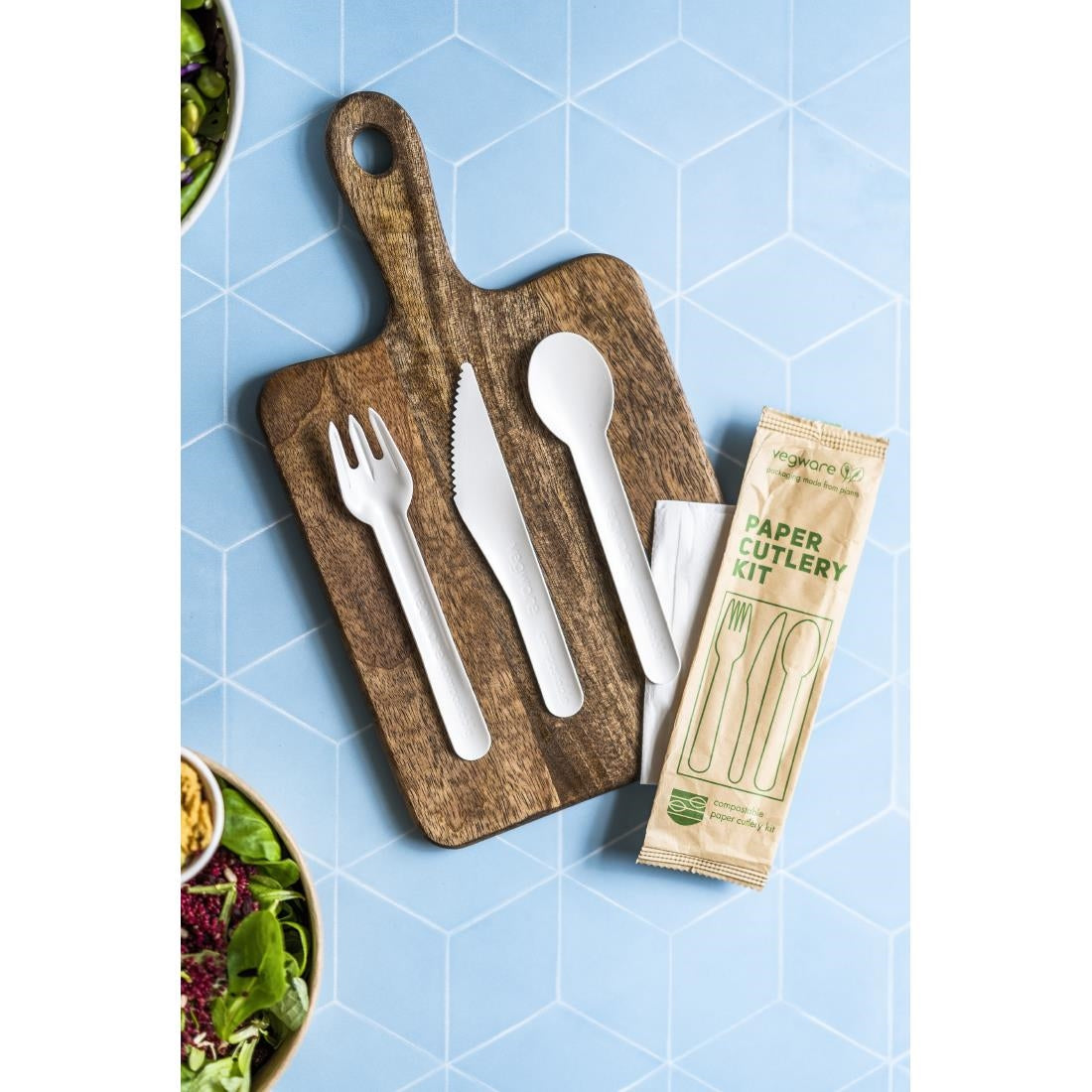 Vegware composteerbare papieren bestekset 4in1 (doos van 250)