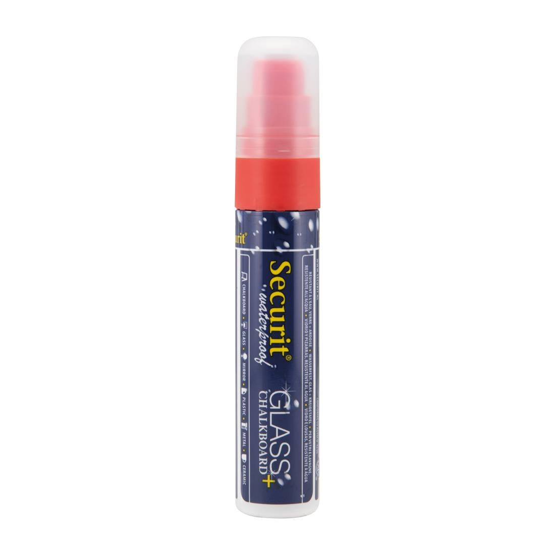 Securit Waterproof krijtstift (Glas + Krijtbord) in rood met 7-15mm penpunt