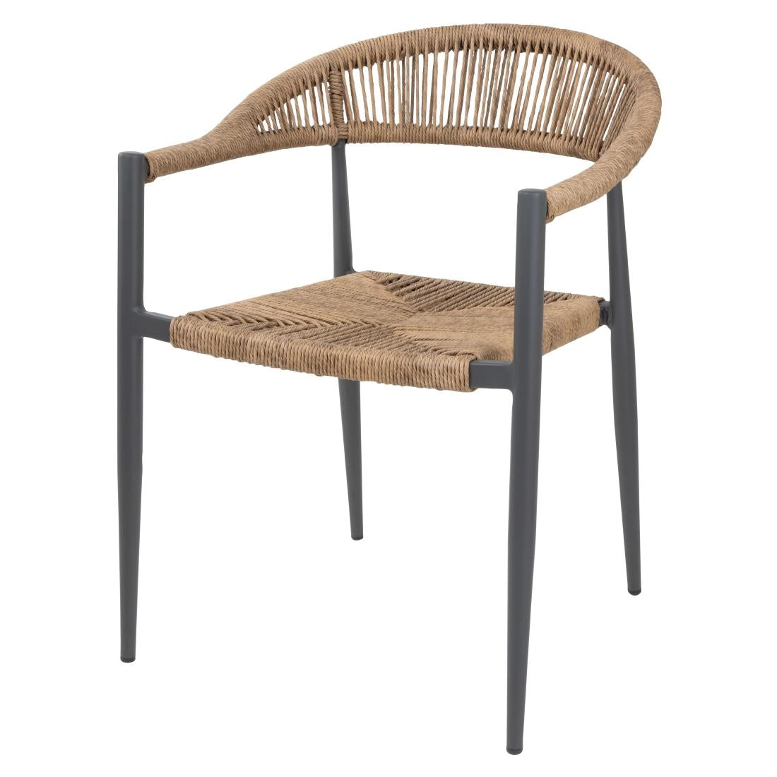 Bolero Eden PE gevlochten rattan outdoor armstoelen naturel (4 stuks)