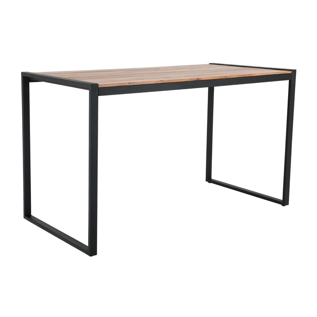 Bolero Industriële Bartafel Van Staal En Acacia, 1800x900mm