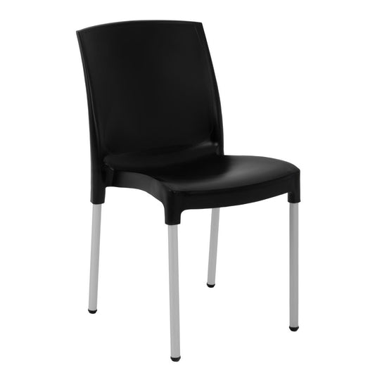 Stapelbare bistro zijstoelen zwart (verpakking van 4)