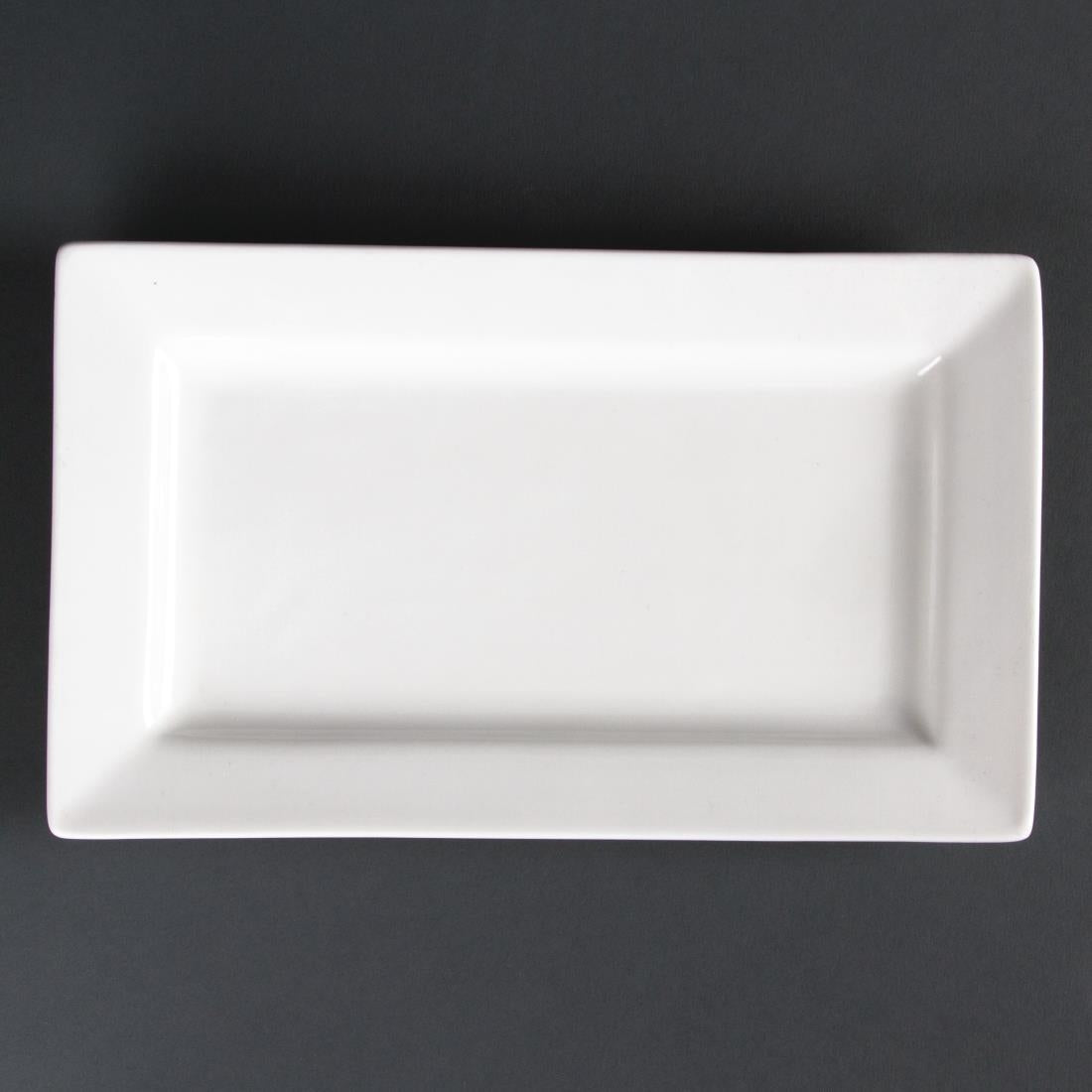 Olympia Lumina rechthoekige schalen met brede rand 25,7x15,5cm (4 stuks)