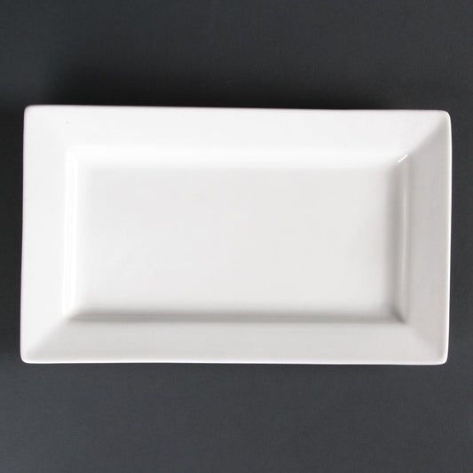 Olympia Lumina rechthoekige schalen met brede rand 25,7x15,5cm (4 stuks)