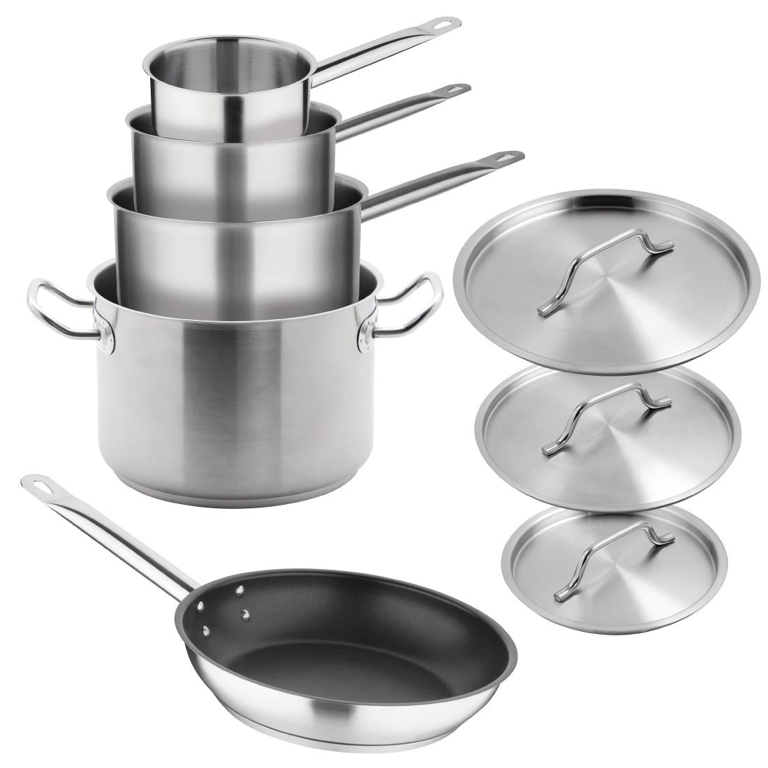 Vogue Cook Like A Pro 5-Delige Roestvrijstalen Inductiepannenset