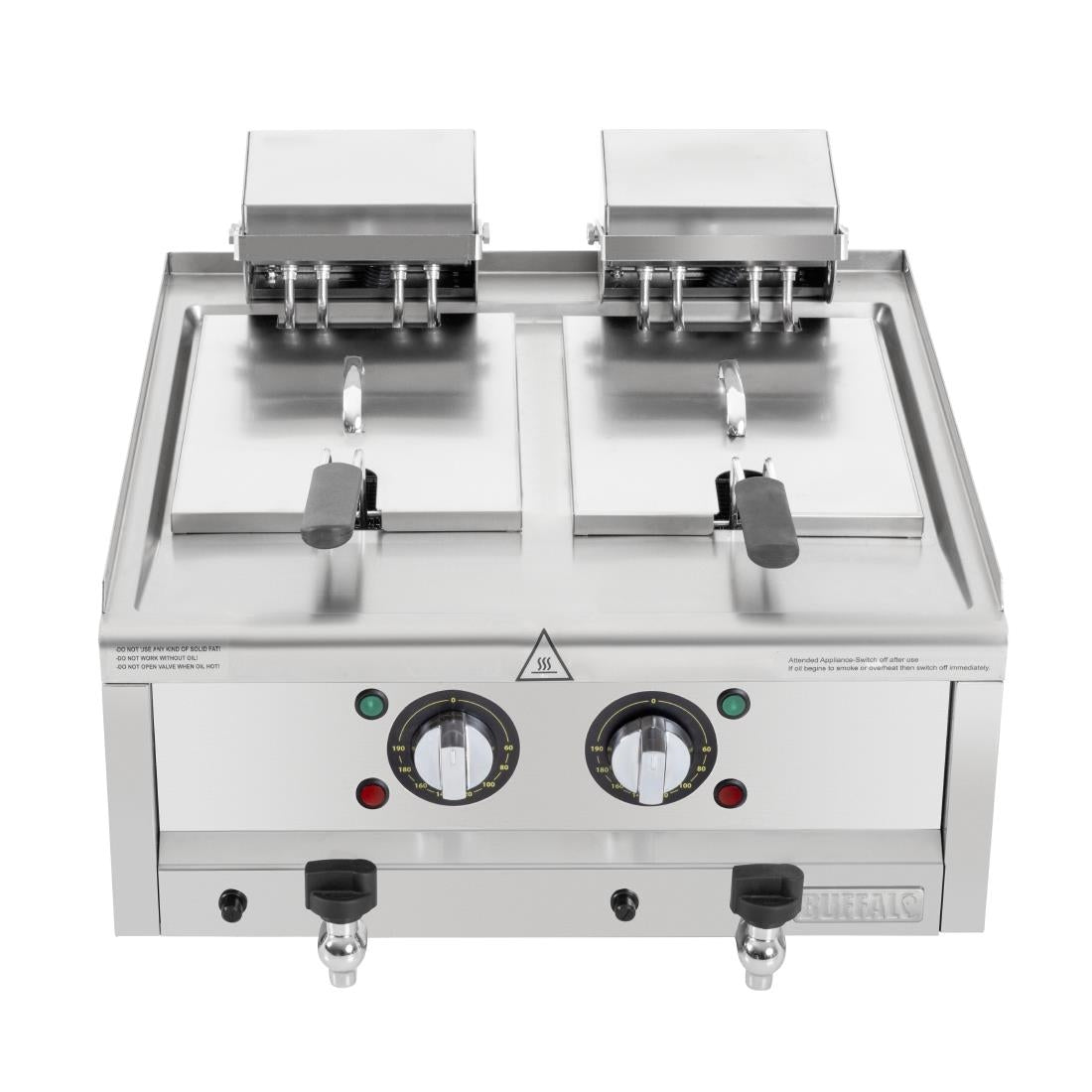 Buffalo 600-Serie Elektrische Friteuse Met Dubbele Tank, 2 x 8 Liter