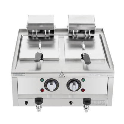 Buffalo 600-Serie Elektrische Friteuse Met Dubbele Tank, 2 x 8 Liter
