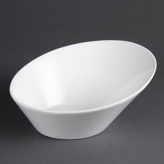Olympia Whiteware ovale hellende kommen 22,2x24,6cm (3 stuks)