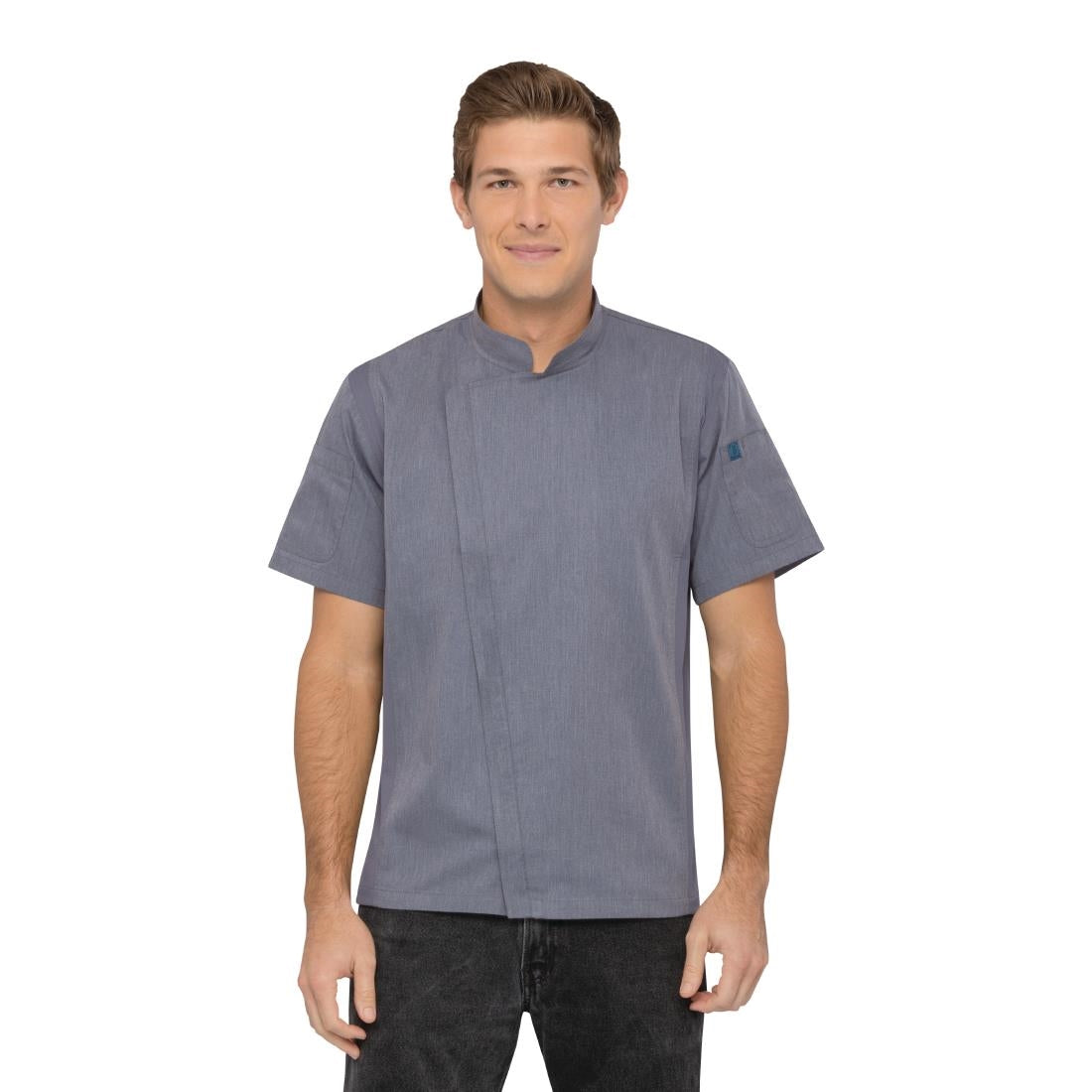 Chef Works Urban Springfield unisex koksbuis met rits korte mouw inktblauw L