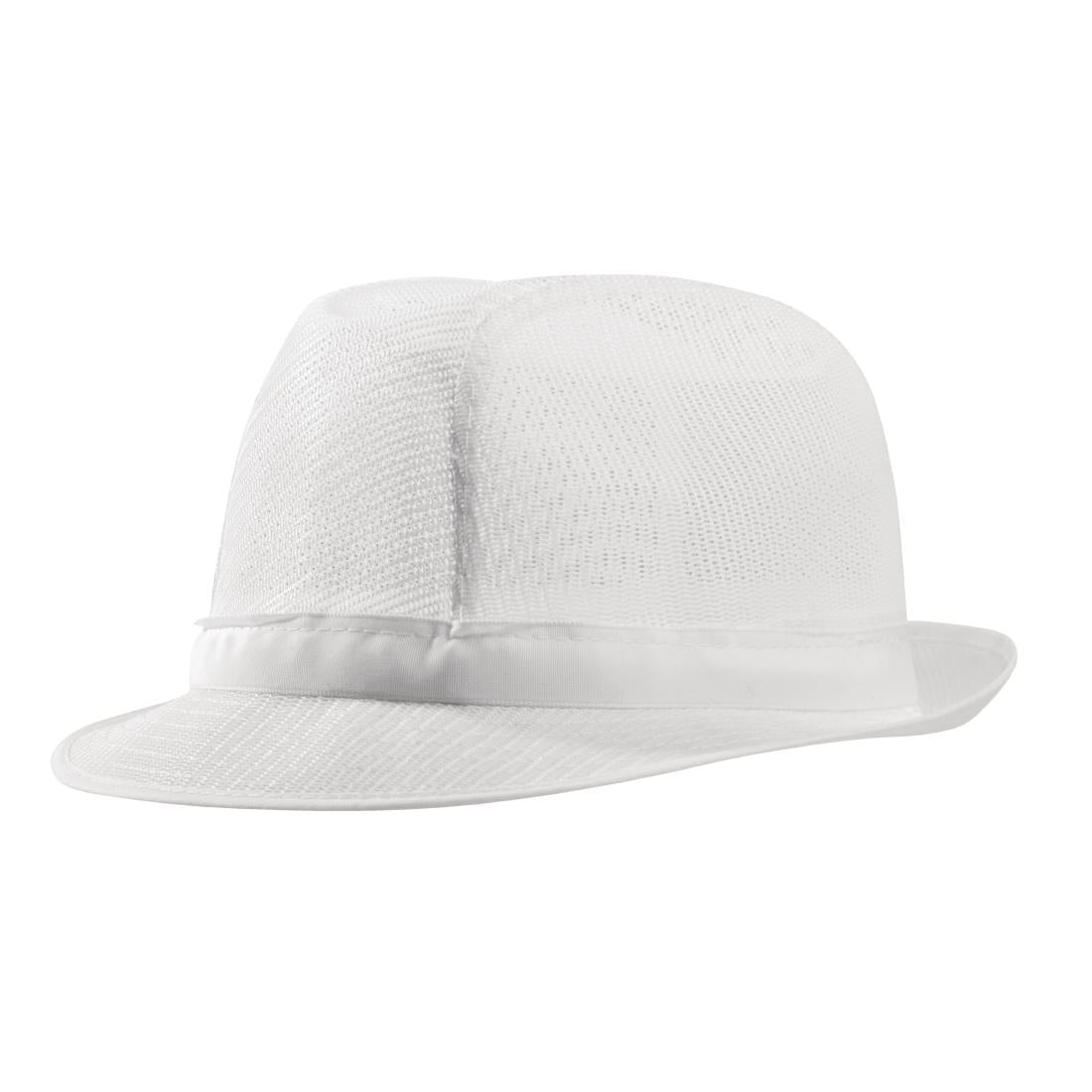 Trilby hoed zonder haarnet wit L