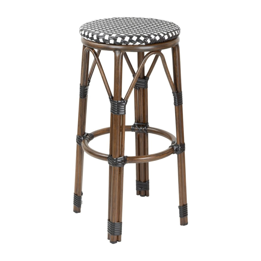 Bolero Parijse Stijl PE Rieten Barkrukken Zwarte Stip Mix (2 stuks)