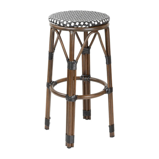 Bolero Parijse Stijl PE Rieten Barkrukken Zwarte Stip Mix (2 stuks)