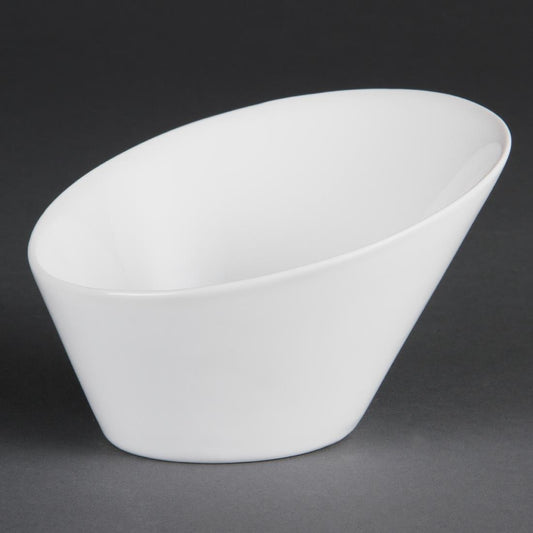 Olympia Whiteware ovale hellende kommen 18x20cm (3 stuks)