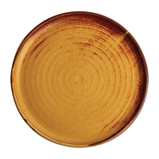 Olympia Canvas ronde borden met smalle rand roestoranje 26,5cm (6 stuks)