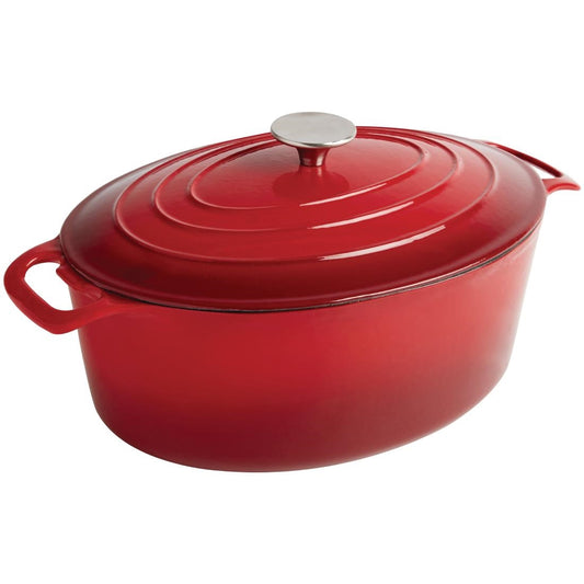 Vogue ovale inductie braadpan rood 5L