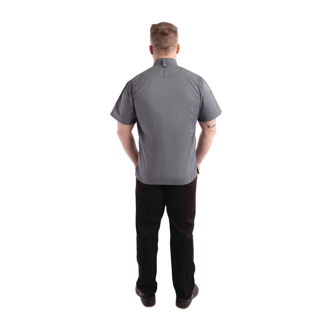 Chef Works Urban Springfield unisex koksbuis met rits korte mouw inktblauw L