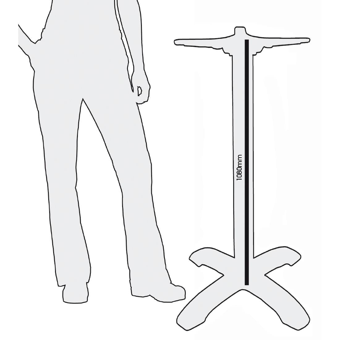 Bolero gietijzeren statafelpoot 108cm