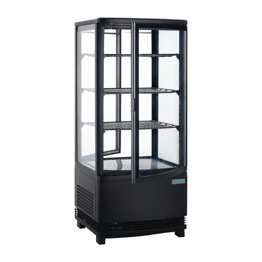 Polar C-Series Energiezuinige Koelkast Met Gebogen Deur Zwart 86Ltr