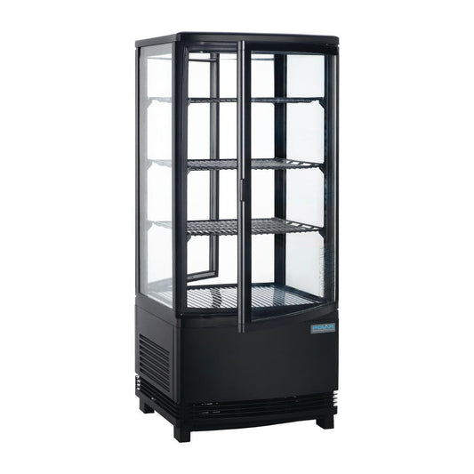 Polar C-Series Energiezuinige Koelkast Met Gebogen Deur Zwart 86Ltr