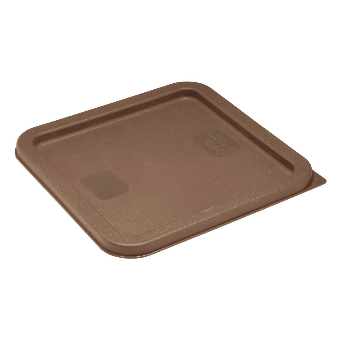 Hygiplas vierkante voedselcontainer deksel bruin medium