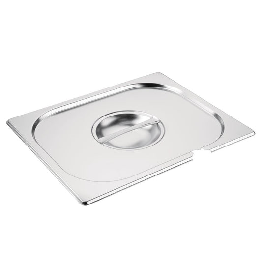 Vogue RVS deksel met lepeluitsparing GN 1/2