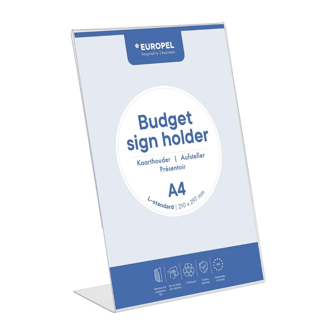 Europel Bordhouder Budget L-Stand A4 Portret