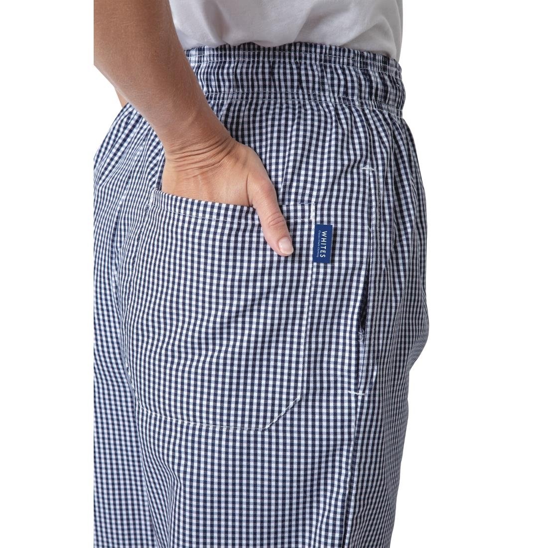 Whites Vegas unisex koksbroek blauw-wit geruit L