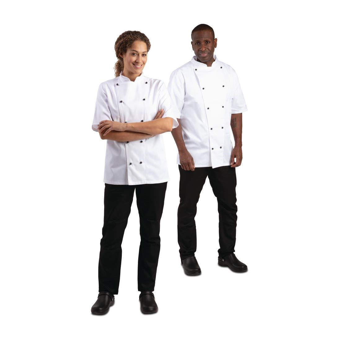 Whites Chicago unisex koksbuis korte mouw wit L