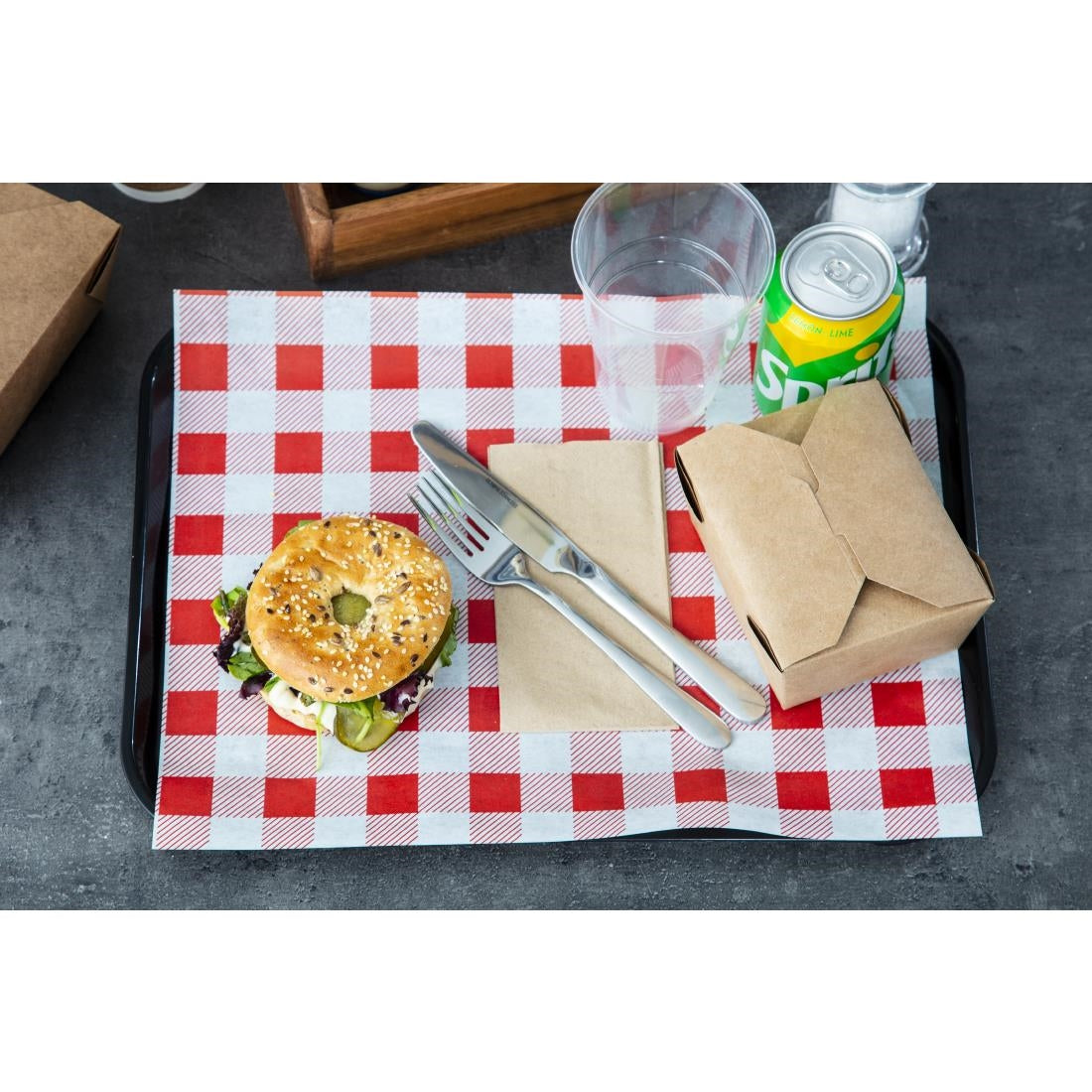 Rood Gingham vetvrij papier 31x38cm (200 stuks)