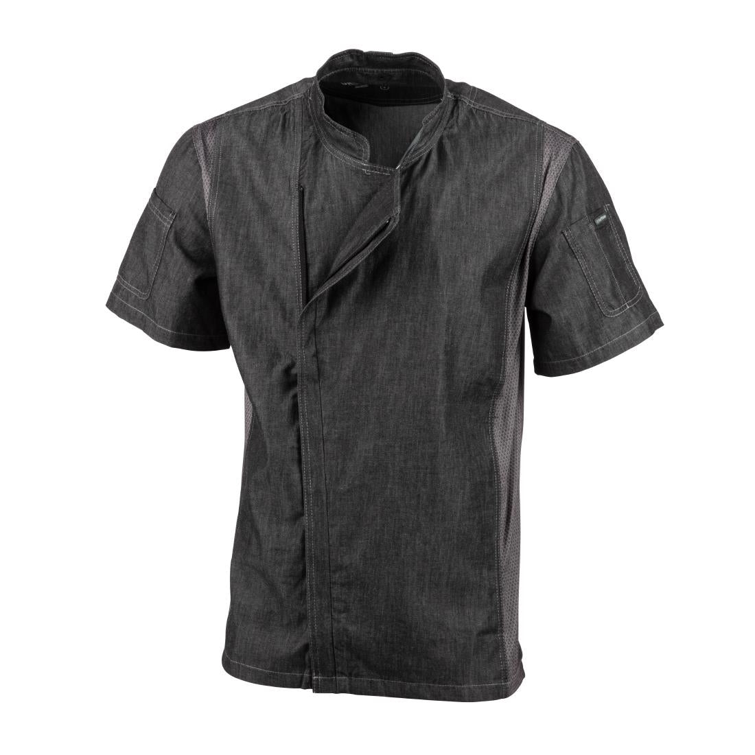 Chef Works Urban Delancey denim koksbuis korte mouw grijs S
