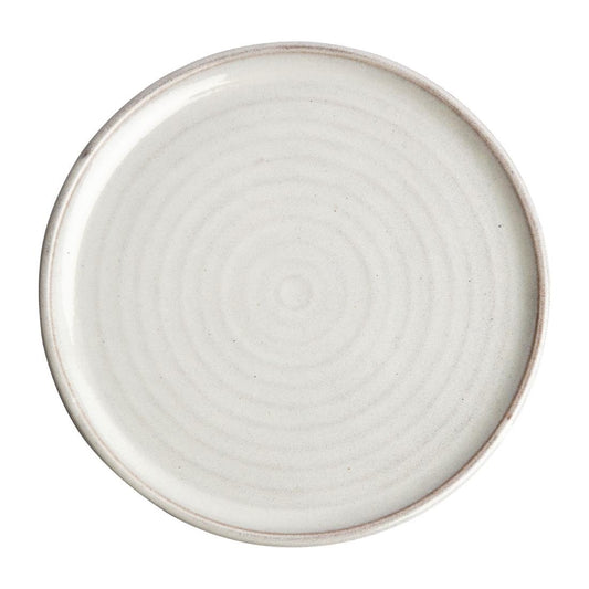 Olympia Canvas ronde borden met smalle rand wit 26,5cm (6 stuks)