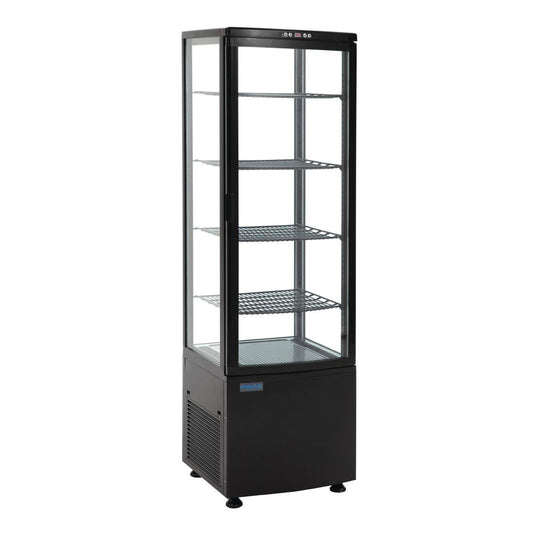 Polar C-Serie Energiezuinige Koelkast met Gebogen Deur Zwart 235Ltr