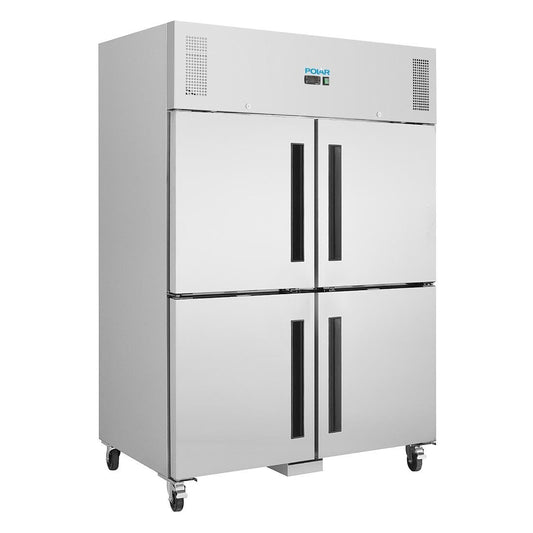 Polar G-serie Gastro 2-deurs koeling met gedeelde deuren 1200L