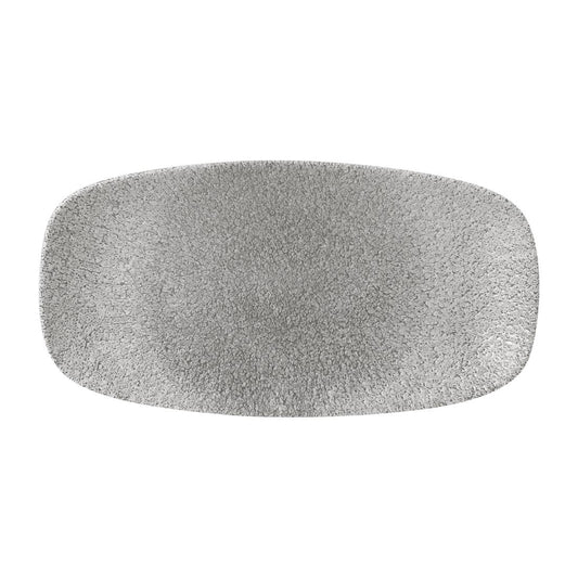 Churchill Raku Jasper Grey Chefs Ovaal Bord 29.8 x 15.2cm (pak van 12)