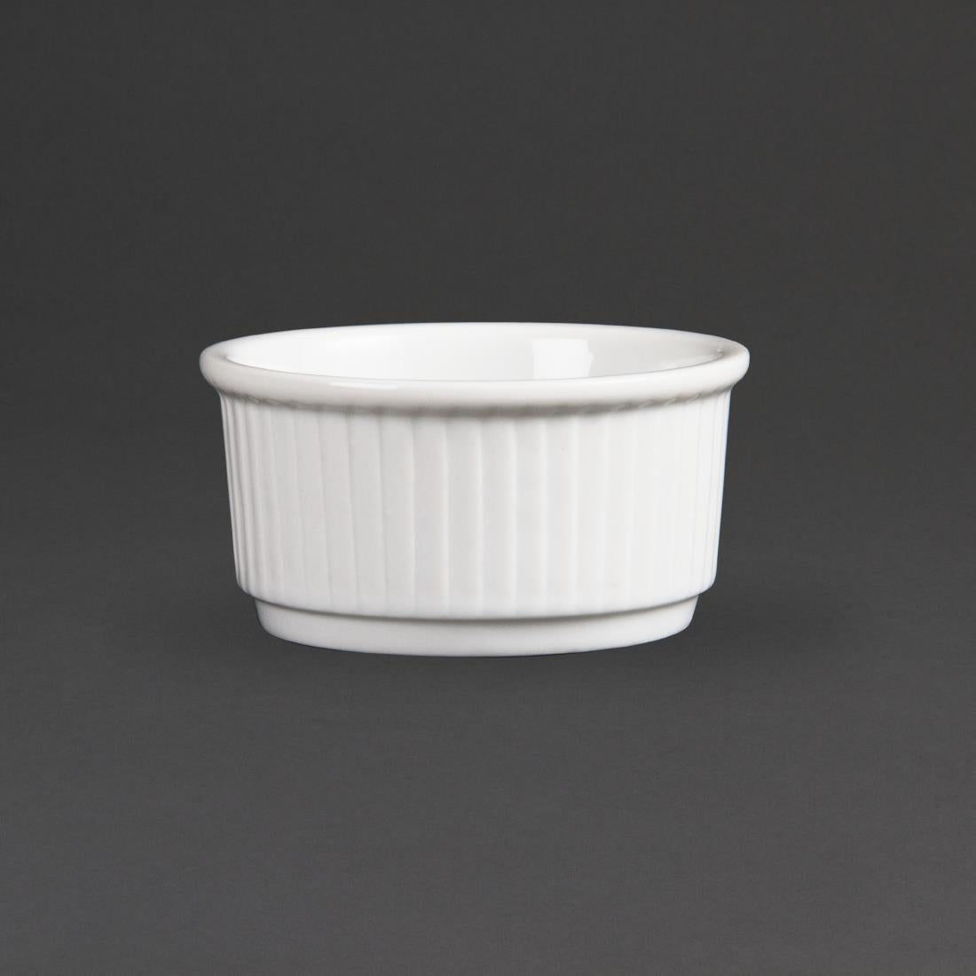 Olympia Whiteware stapelbare ramekins 8,5cm (12 stuks)