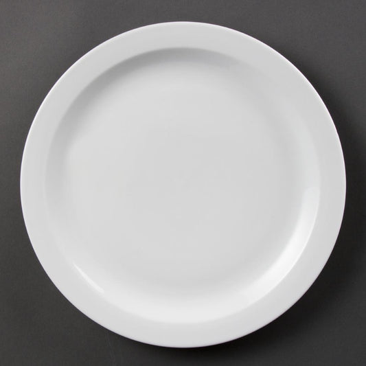 Olympia Whiteware borden met smalle rand 28cm (6 stuks)