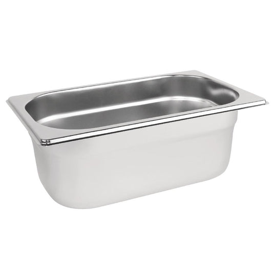 Vogue roestvrijstalen 1/4 gastronorm bak 100mm