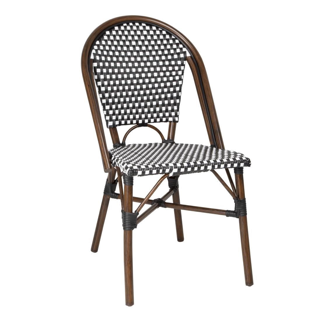 Bolero Parijse stijl PE Rattan Stoel Zwart Dot Mix (2 Pack)