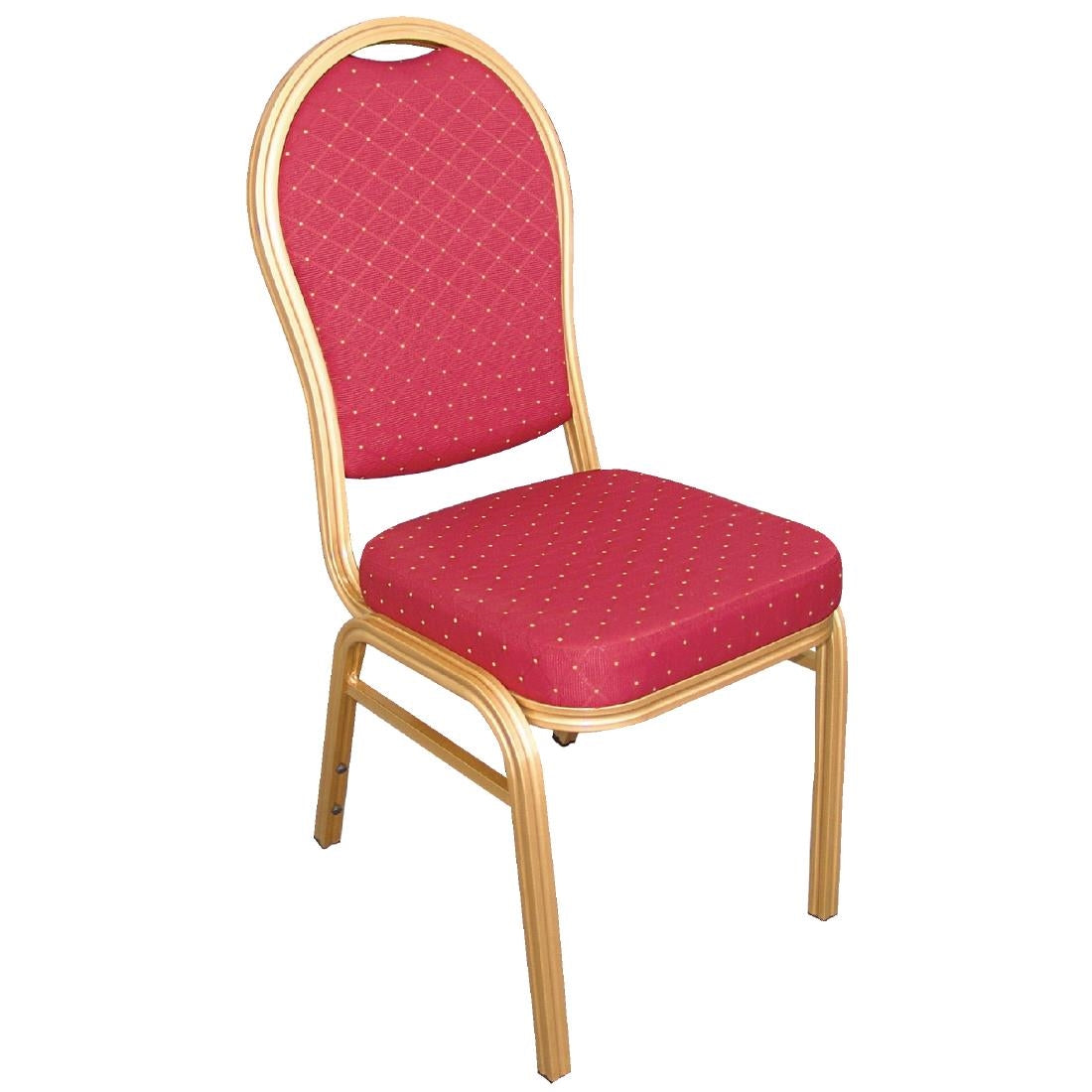 Bolero banketstoelen met gebogen rugleuning rood & goud (4 stuks)