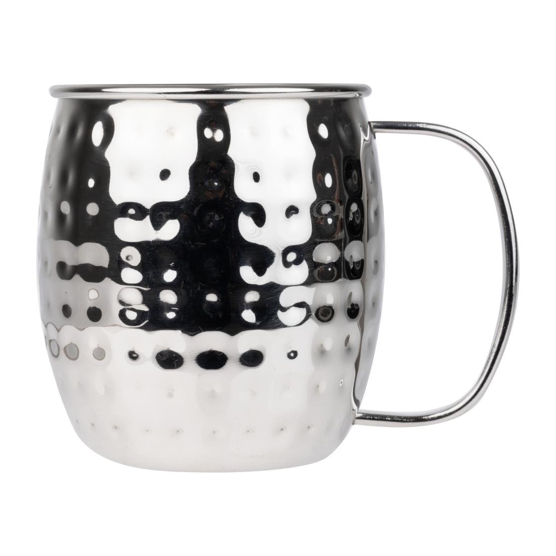 Olympia Barware Gehamerde RVS Mokken 440ml (Verpakking Van 6)
