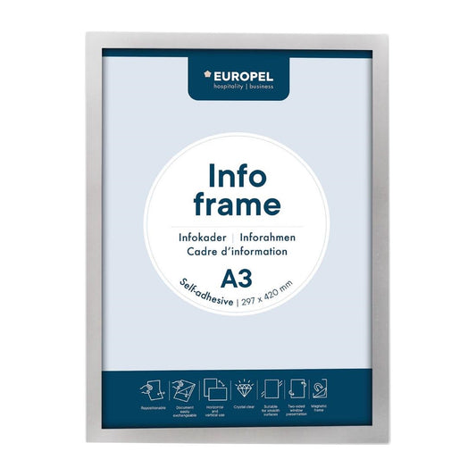 Europel Infolijst / Zelfklevende Set 2 Stuks A3 Zilver