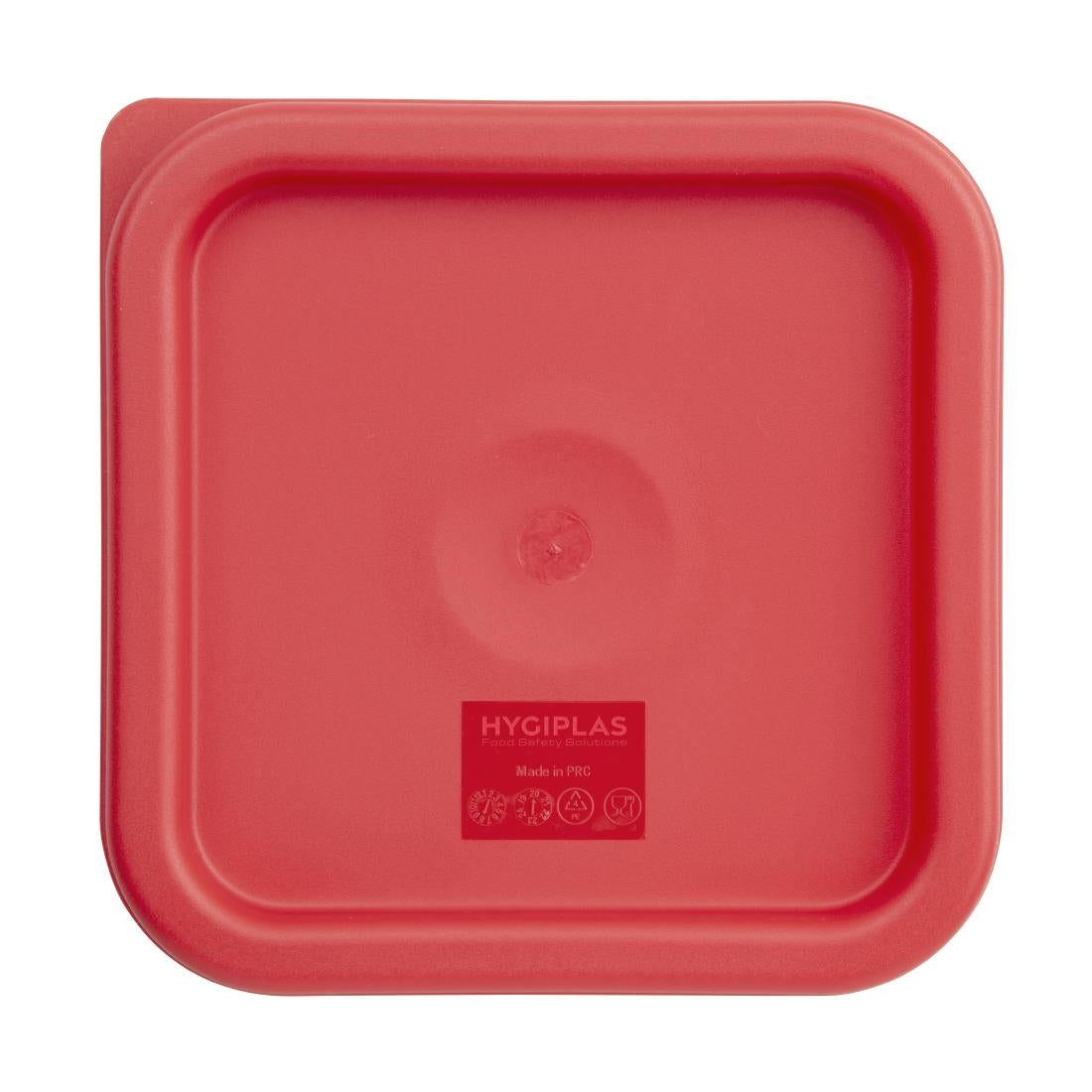 Hygiplas vierkant deksel rood klein