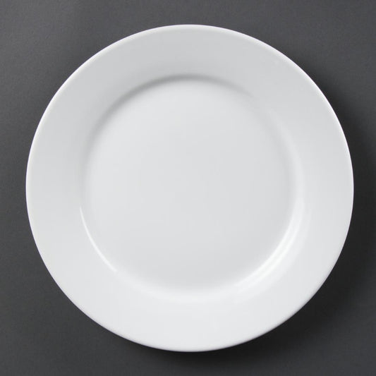 Olympia Whiteware borden met brede rand 25cm (12 stuks)