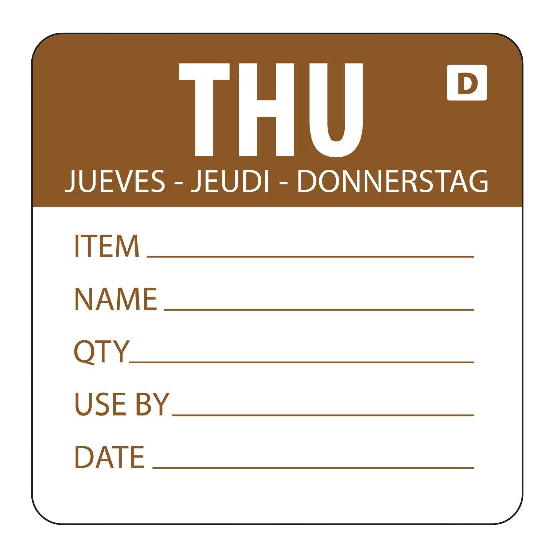 Hygiplas oplosbare kleurcode voedseletiketten donderdag (250 stuks)