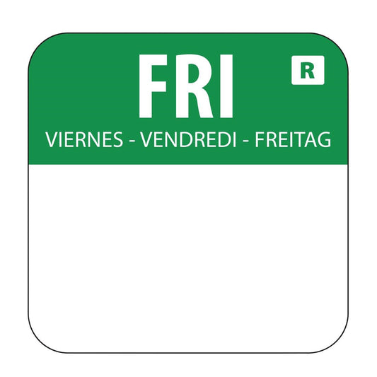 Hygiplas voedseletiketten vrijdag groen (1000 stuks)